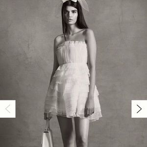 Anthropologie BHLDN Huntington Dress white organza ruffle tulle bridal dress